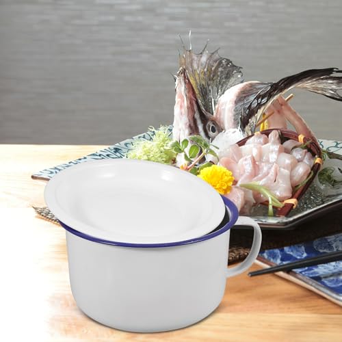 MAGICLULU 5St Instant-Nudelschüssel aus Emaille Emaille- Suppentassen aus Metall Ramenschalen Kaffeetasse aus Keramik Küchengeschirr kreative Ramenschale verdicken