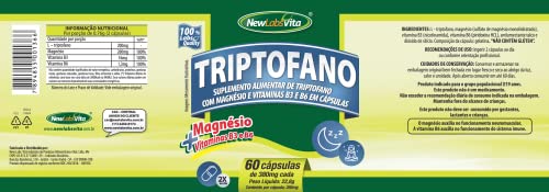 Triptofano com Magnésio e Vitaminas B3 e B6, New Labs Vita, 60 Cápsulas