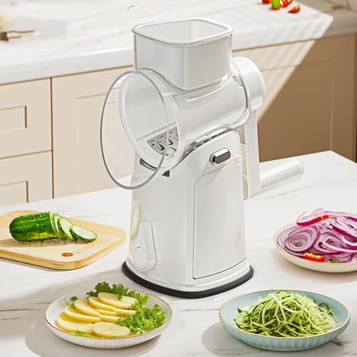 Rallador Giratorio de Cocina con 5 Cuchillas y Almacenamiento miniatura 3