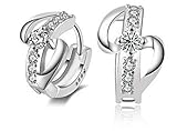 wiftly Creole Mujer maedchen 925 plata de ley inoxidable ohtstecker con circonitas forma de 8 pinchos hueca pendientes Clip