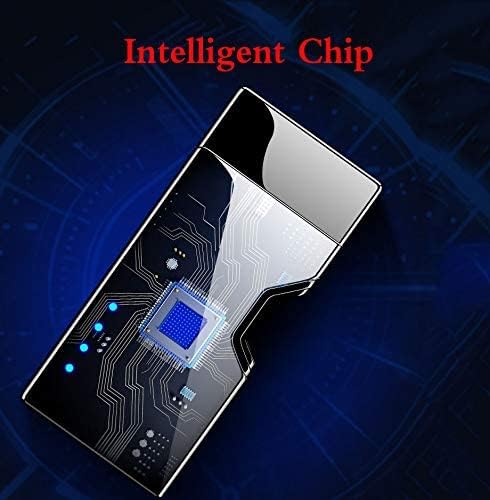 Laser Induction Spinning Arc Lighter USB Rechargeable Plasma Electric Windproof Cool Lighter (Black)