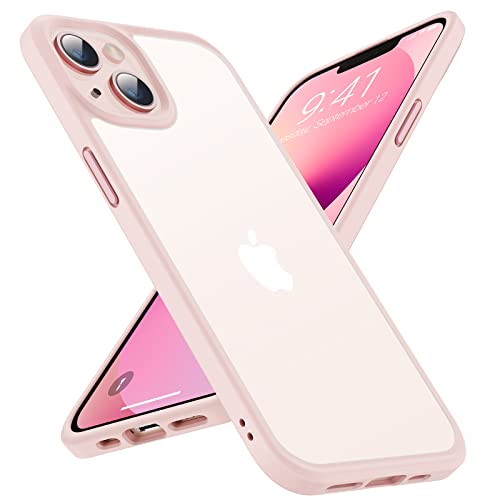 TORRAS Shockproof for iPhone 14 Case & for iPhone 13 Case Military Grade Drop Tested Shockproof Protective Hard Back Slim Case for iPhone 13/14 6.1'', Chalk Pink-Guardian Series