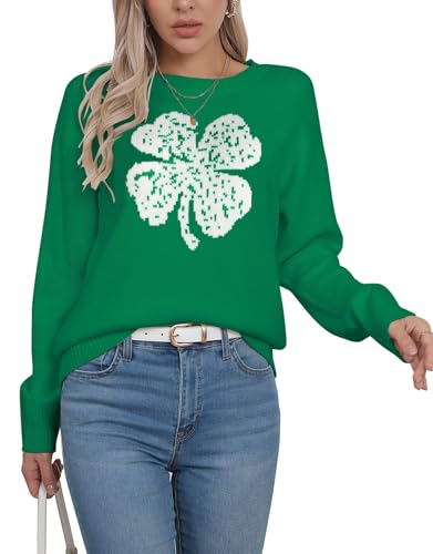 Image of Womens American Flag Sweater Crew Neck Casual Pullover Sweater