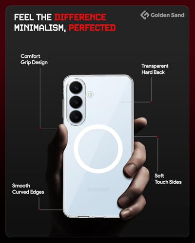 Image of Golden Sand Aura MagSnap Series Transparent Back Cover for Samsung Galaxy S26 5G | Ultra-Clear Glass Feel | Military Grade Protective Case, Camera Protection (Crystal Clear)