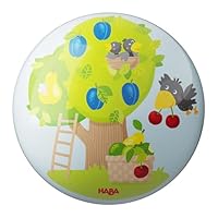 HABA Ball Obstgarten – Kinderball ab 2 Jahren mit bunten Früchten – 14 cm Spielball mit Ventil für drinnen & draußen – Weicher Ball für Kleinkinder – 2012752001
