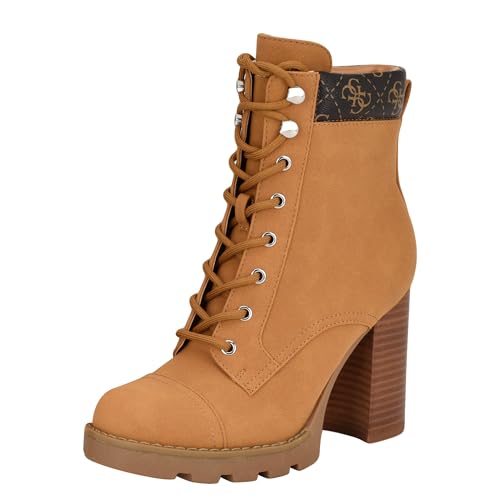 Guess Women's Nellsan Bootie, Medium Natural Logo 101, 7