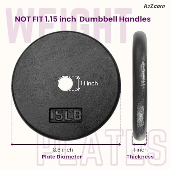 A2ZCARE 1-Inch Standard Weight Plates - Cast Iron Dumbbell Plates