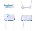 Coswe Women's Lace Open Cup Bra and Garter Skirt Set(White,M)