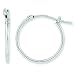 10 Karat White Gold Thin Hoop Earrings Small (1/2 " Diameter)