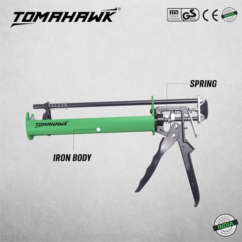Image of TOMAHAWK TCG 04 Professional Hand Caulking Guns, Heavy Duty Silicone caulking Gun | Sealant Gun (230MM(9 inchInch)) | Ideal for Home, DIY & Professional Use | Premium Quality Tool