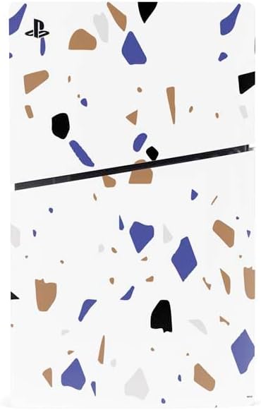 Skinit Decal Gaming Skin Compatible with PS5 Slim Digital Edition Bundle - White Terrazzo Design