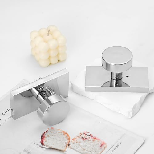 HIEMEY Polished Chrome Door Knobs Privacy Door Knobs Interior with Lock by HIEMEY - Used condition - Image 6