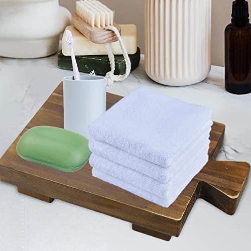 Generic Bandejas com pés de madeira Suporte de sabonete de madeira rústica Suporte de armazenamento