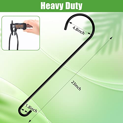 Feed Garden 6 Pack 23 Inch Metal Tree Branch Hook, 1/4 Inch Diameter Rust Resistant Hanging Black S Shaped Hooks For Bird Feeders And Baths, Planters, Lanterns, Ornaments And More #TOP1