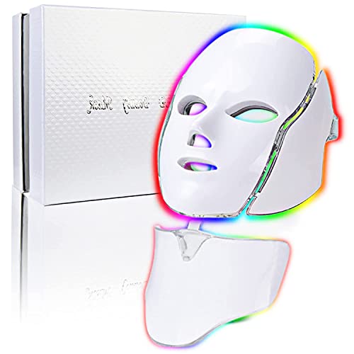 Led Face Mask Light Therapy - 7 Color Light Therapy Facial Mask Red Blue Light Therapy For Face Rejuvenation Facial Skin Care Mask For Face And Neck #TOP24
