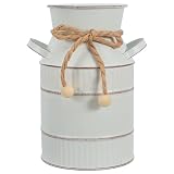 Toque Shabby Chic: Con un aspecto rústico de cubo de flores galvanizado, esta jarra de flores envejecida ofrece un atractivo florero campestre vintage, realzando cualquier espacio con un carácter inolvidable