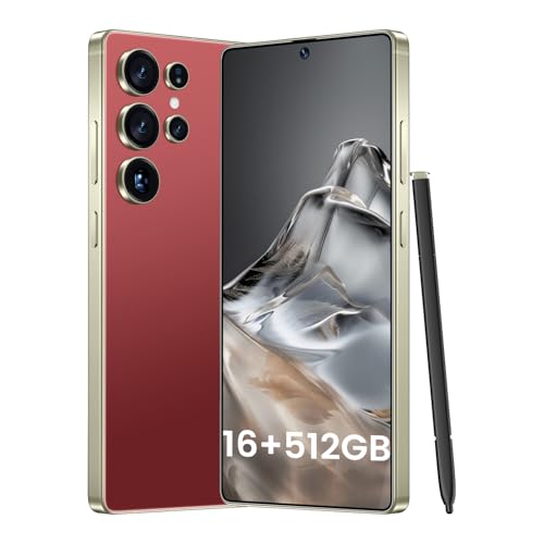 nudecision I25 Ultra Unlocked Smartphone: 6.99" FHD+ Display, 16GB RAM 512GB, 7000mAh Battery, 108MP+68MP Camera, Built-in Stylus | Fastest Android Phone for Gaming (Burgundy)