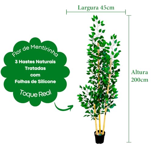 Planta Artificial Bambu Sorte 2 Metros Sem Vaso Decoração