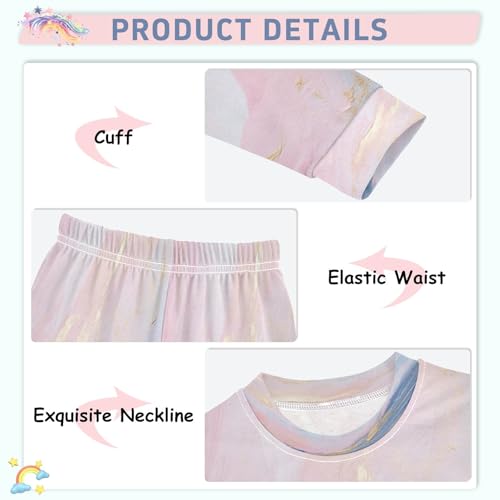 senya Pink Marble Pajamas Set Long Sleeve Soft Cotton Sleepwear 2 Piece4