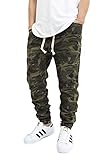 Victorious Men's Olive CAMO Twill Drop Crotch Jogger Pants (Small)