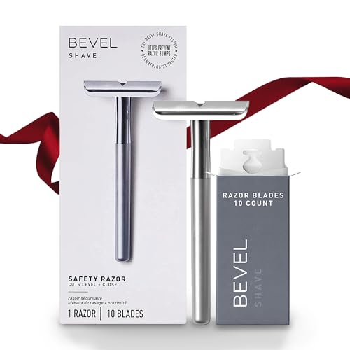 Bevel Safety Razor with Brass Weighted Handle and 10 Double Edge Safety