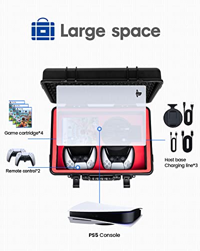 Devaso Hard Shell Travel Waterproof Case For Playstation 5 Console, Controllers, Games And Accessories - Waterproof Ps5 Carrying Case For Both Standard And Digital Editions #TOP1