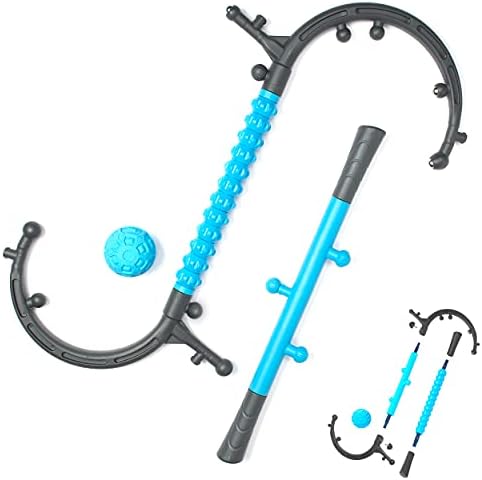 BodyFlex PRO Detachable Full-Body Trigger Point Massage Kit – 11 Knobs, Fascia Roller, Vibration Therapy Ball. Treat Fibromyalgia Pain, Back, Neck. Home, Office Massages Physical Therapy