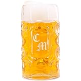 ✅ GEWÖLBTER BIERKRUG: Der Krug mit gewölbter Oberfläche wird auf Deinen Wunsch mit den beiden Initialen des Beschenkten personalisiert.