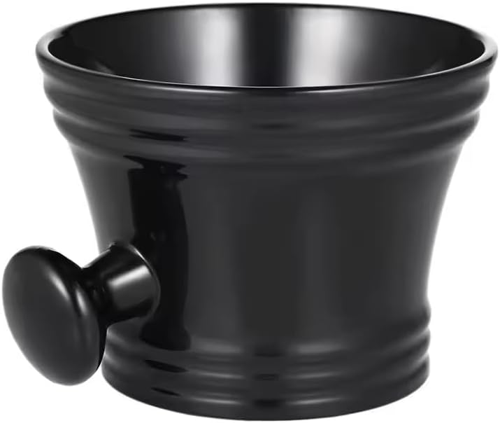 Men's Shaving Mug Man's Plastic Serving Bowls with Handle Soup Bowl 4.33" Barber Cleaning Soup Cup Beard Care Foam Mug Bowl for Razor Facial Bristle Hair Salon Shave