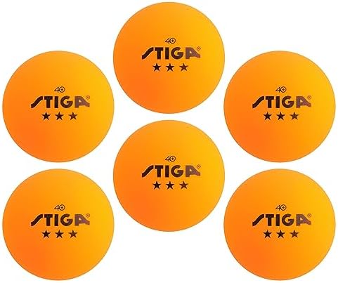 STIGA 3-Star Orange Ping Pong Balls (6-Pack)