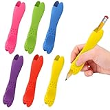 Schreibhilfe für Stift Kinder, Stifthaltung Kinder Hilfsmittel, 6 Stück Doppelendig, Ergonomischer Schreiblernstift, Griffverdickung Buntstifte Linkshänder, 8,5 x 2 x 1,8 cm