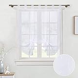 GUT SERVIEREN: Die Voile-Küchenvorhänge bieten Privatsphäre und lassen das weiche Sonnenlicht sanft in einen Raum strömen. Tab Top Vorhänge funktionieren gut mit Zugstangen oder normalen Stangen.