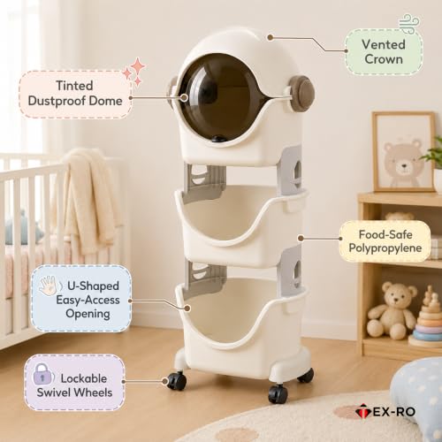 Image of TEX-RO 3 Layer Space Kids Toy Storage Organizer | Multi-Tier Toy Rack with Bookshelf, Astronaut & Spaceman Storage Cabinet for Toys, Books & Clothes