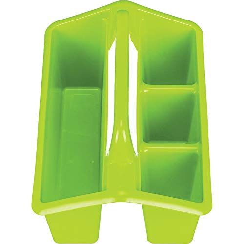 Really Good Stuff - 666141 Four-Compartment Caddies (Set of 5) – Neon – Perfect to Color-Code Tables, Group Work – Built-in Handles, Clip-On Label Holders – Stackable for Easy Storage - Thumbnail 2
