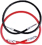 Miytsya 2 Pieces AWG Battery Inverter Cables Set, 24' Silicone Battery Cable Line, with 3/8-Inch Positive Negative Copper Lugs, for Motorcycle, Auto, Marine, Solar, ATV, RV, Mower (Black & Red)