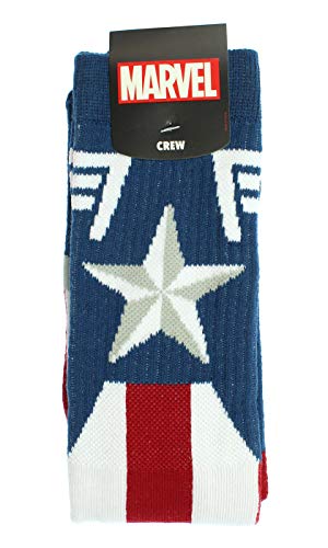 Marvel Captain America Mens Socks Costume Stars And Stripes Crew Sock 1 Pair