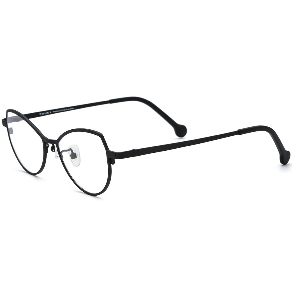 FONEX Colorful Pure Titanium Glasses Frame Women Retro Round Eyeglasses