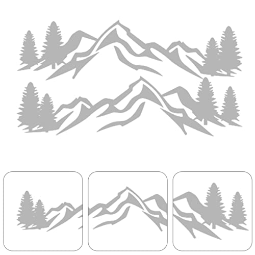 2 Unidades Adesivo Bosque Da Montanha Carro De Decalque De Montanha e Árvore Porta-malas Adesivos Pa