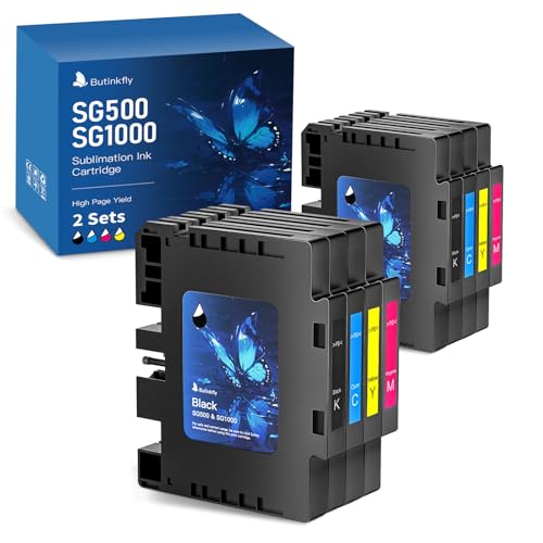 2026 3.09 Sublimation Ink Cartridge Compatible with Sawgrass SG500 SG1000 Printer All Versions | No Grid Lines Guaranteed | High-Performance & High-Viscosity Gel Ink | Long-Lasting(8 PK, B/C/M/Y)
