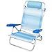 AKTIVE Silla playa plegable, 8 posiciones, Rayas azul, 47x49x82 cm, Incluye cojín acolchado, Asas de transporte, Soporta 110 kg, Sillas playa, Multiposición, Respaldo reclinable (62669)