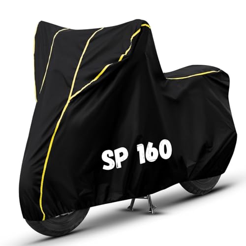 Image of Bike Cover for SP 160 100% Waterproof, Dustproof & Scratch Resistant| Fully Bottom Elastic UV Resistant Heavy Duty Body Cover | All Weather Outdoor Use