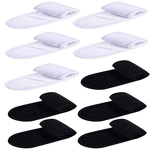 10PCS Women Headbands Makeup Headbands Adjustable Spa Facial Headbands Wrap Terry Cloth Headbands Stretch Towel for Bath, Makeup and Sport.