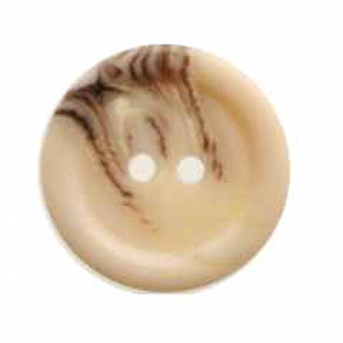 Hemline Brown Round Cream Buttons With Rippling - 18.75Mm - (Pk4)