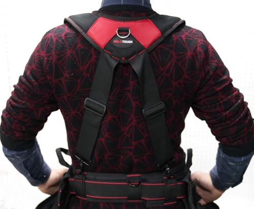 Image of MELOTOUGH Magnetic Tool Belt Suspenders with Magnetic WristBand for Work Belt Padded Suspenders Constrcution