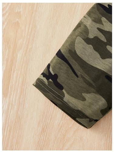 Image of WDIRARA Girl's Two Piece Outfits Camo Print Sleeveless Cami Top and Skinny Shorts Set