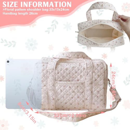 Quilted Travel Duffle Bag for Women Floral Quilted Overnight Bag with Adjustable Strap Gym Bag Carry On Tote for Travel Business Trips Sport2