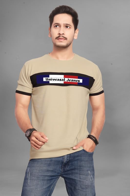 Men's Regular Fit Insignia Polo T-Shirt | Cotton Rich | Premium Pique Weave for Regular Use (Ujease-14-Cream_PT)-picture-29