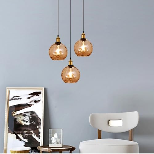 Suspension rétro en verre ambré pour harmoniser votre éclairage - 4