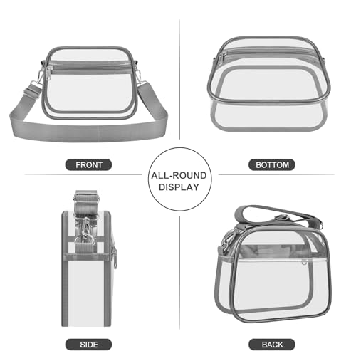 Image of Clear Bag for Stadium Events Clear Sports Fan Handbags Purses with Adjustbale Strap for Concerts Festivals Game Day