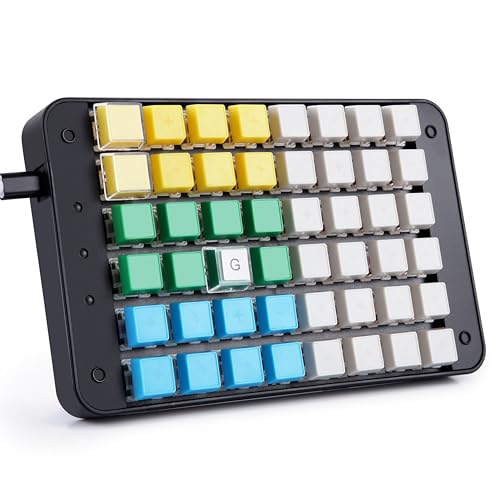 Image of Koolertron One Handed Macro Mechanical Gaming Keyboard, Fully Programmable Mini Keypad, 48-Key Mini USB Macro Keyboard with Blank Keycaps, for Gamers /Cashier /Designers /Video Editors
